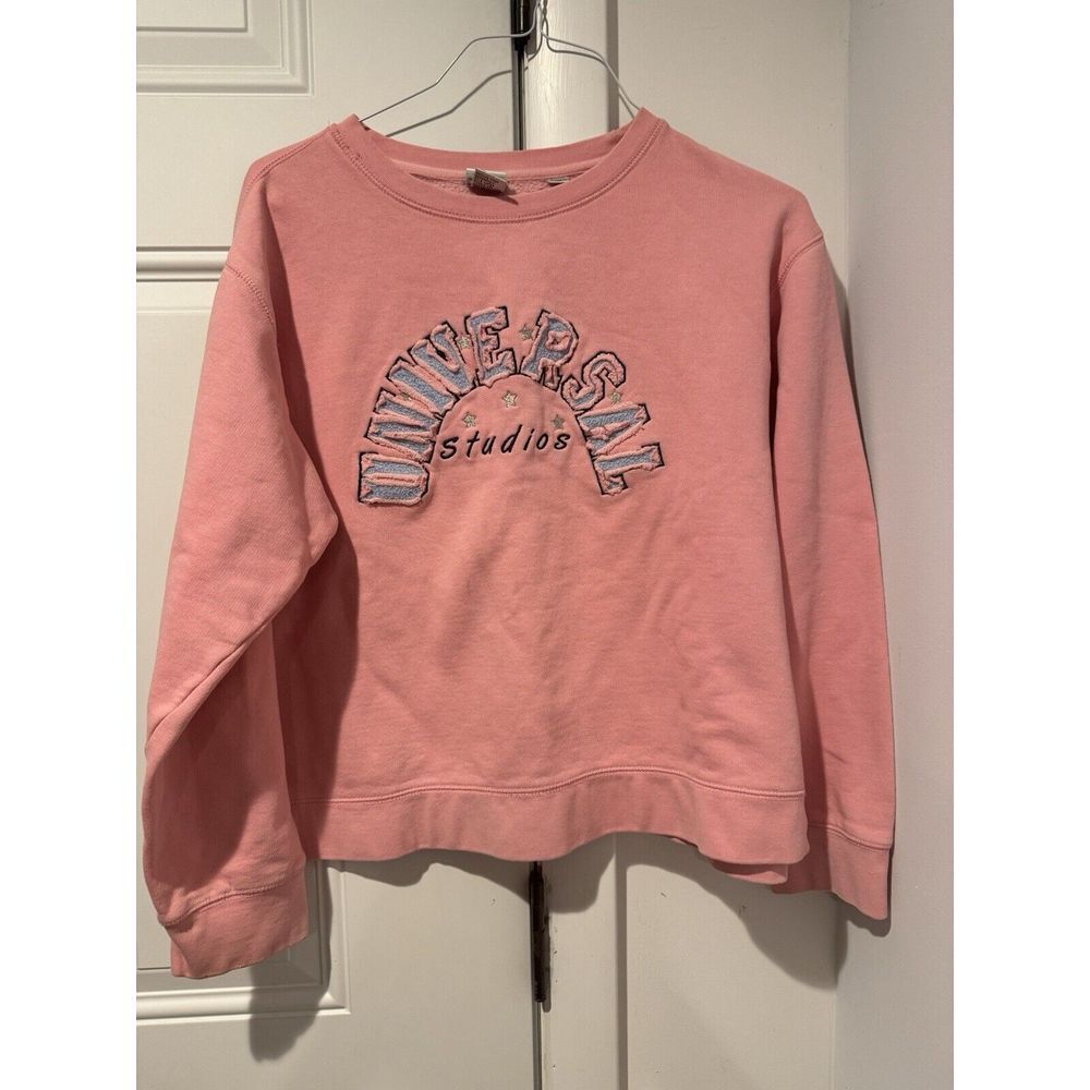 Vintage Women's Universal Studios Orlando Pink‎ Stars Sweatshirt Sz XL Florida